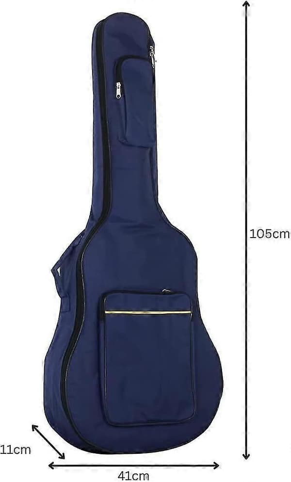 Fullstorlek Gitarväska med Axelremmar, Vattentät Vadderad Väska, Gitartillbehör Blå
