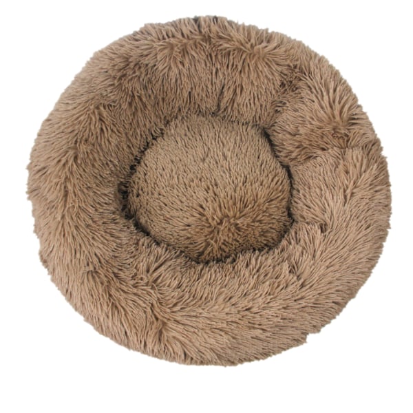 Hundehus, Kattehus, Rundt Plys Hundehus, Hundeseng, Varm Vintermåtte, Hundepude, Kæledyrsartikler, Kæledyrsseng (Diameter 60cm, Khaki)