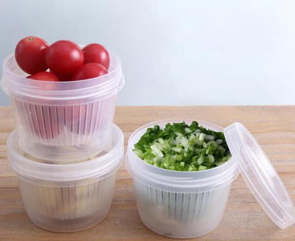 Förvaringslåda för ingefära, vitlök och hackad grön lök (3-pack)