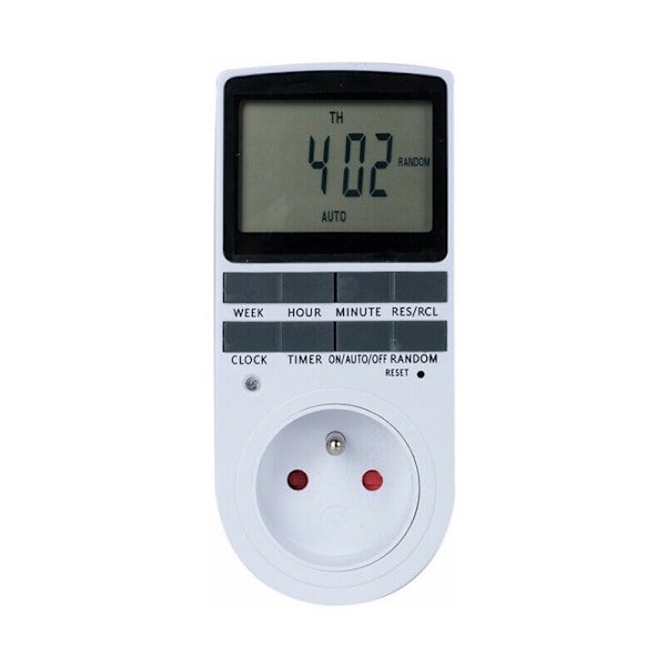 Elektrisk Stikkontakt Timer, Ugentlig Elektrisk Stikkontakt Timer med 10 Programmer, 24/7 Programmerbar Stikkontakt med LCD Skærm (1 STK)