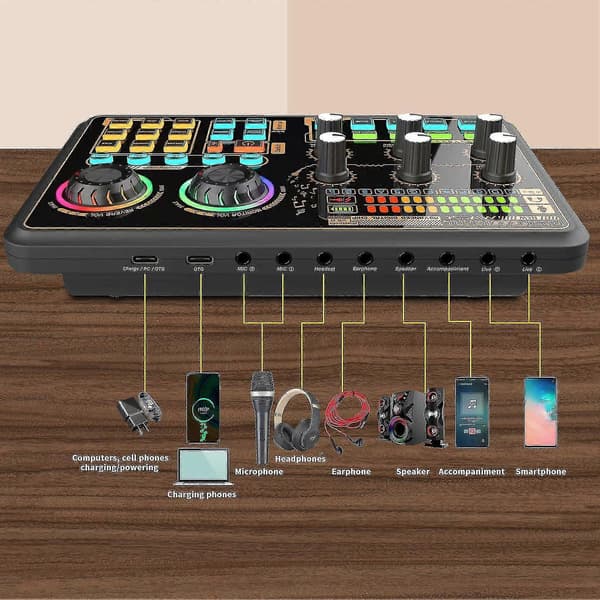 SK600 Multifunktions lydkort med trådløs BT til TY Audio Mixer
