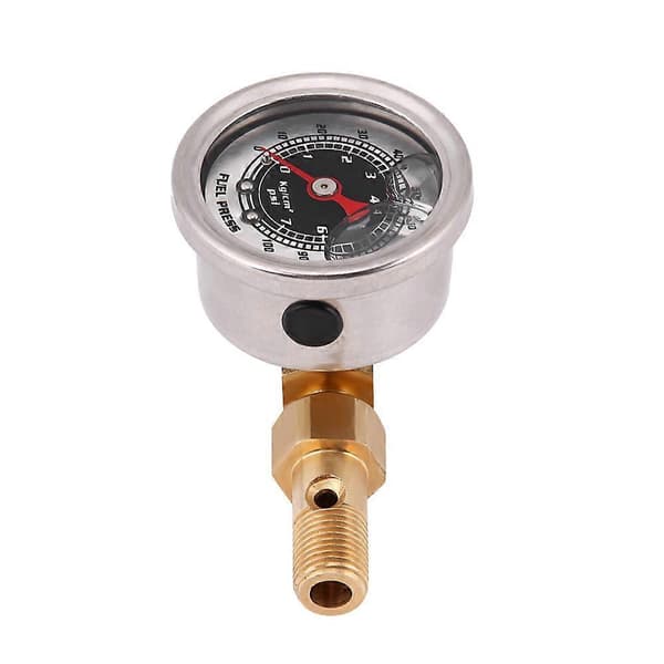 Universal bränsletryck vätskefylld regulator mätare adapter kit 0-100PSI svart