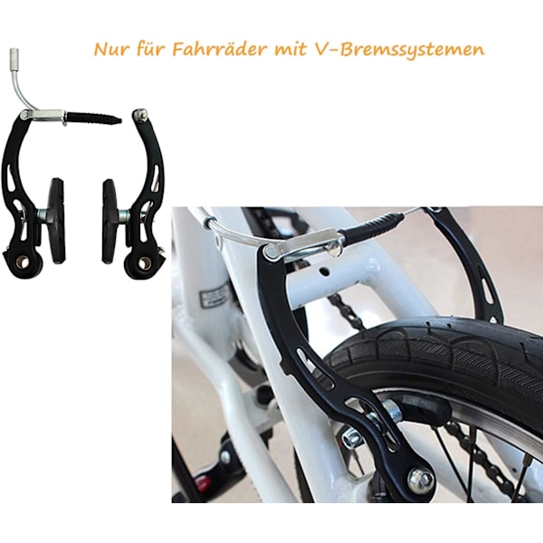 V-Bremseklodser, 2 Par Klodser for Høj Bremseevne, 4 Klodser, For- og Bagbremsesko, Sort