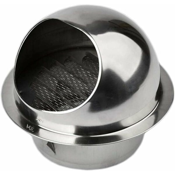 Pyöreä Ilmanvaihtoritilä Tuuletusritilä Huppu, Ilmanvaihtokanavan Ruostumattomasta Teräksestä Valmistettu Ilmanvaihtoritilä Hyönteisverkolla, 100mm (1 kpl)