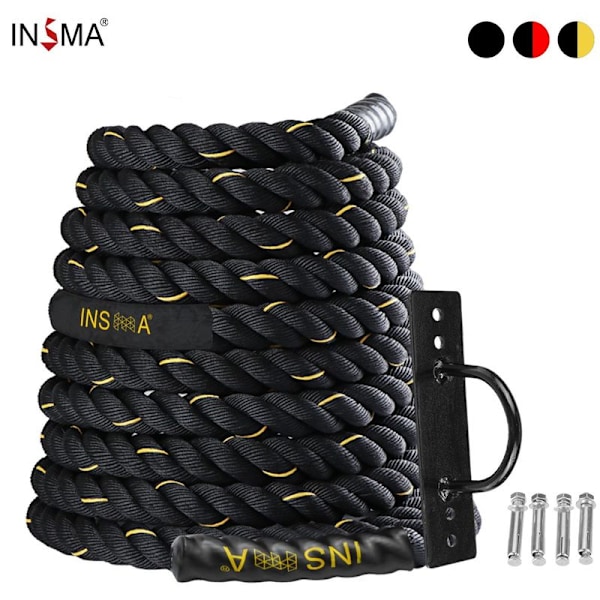 Battle Rope Fitness Aaltoliikeköysi 9m 55mm 11KG Musta TEMPSA