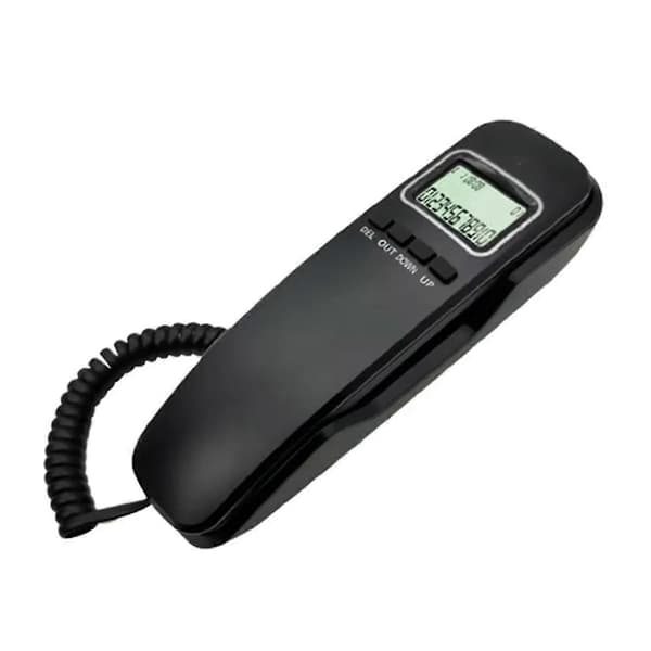 Robust väggmonterad sladdtelefon för hemkommunikation svart Black