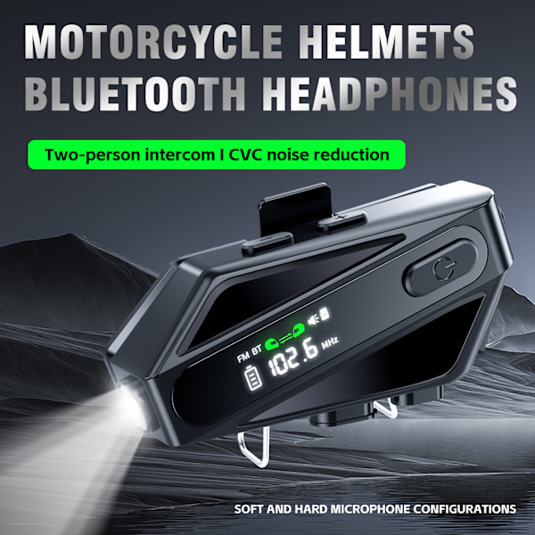 Bluetooth-headset för motorcykelhjälm - Svart C6 Soft Mic