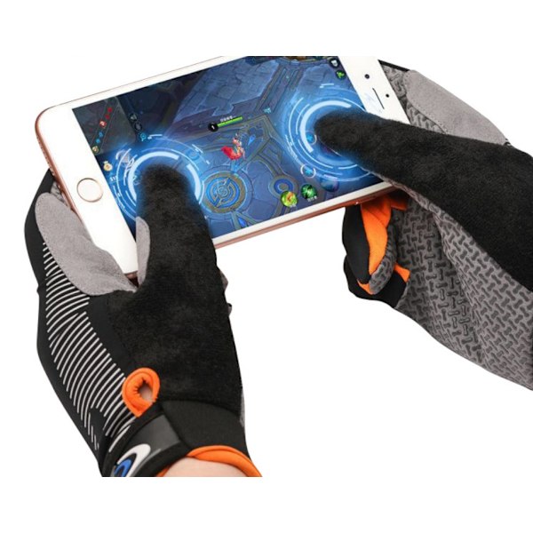 Is silke helfinger Frisbee handsker til voksne mænd og kvinder, udendørs cykling, skridsikre touch screen solbeskyttelseshandsker (orange (one size))