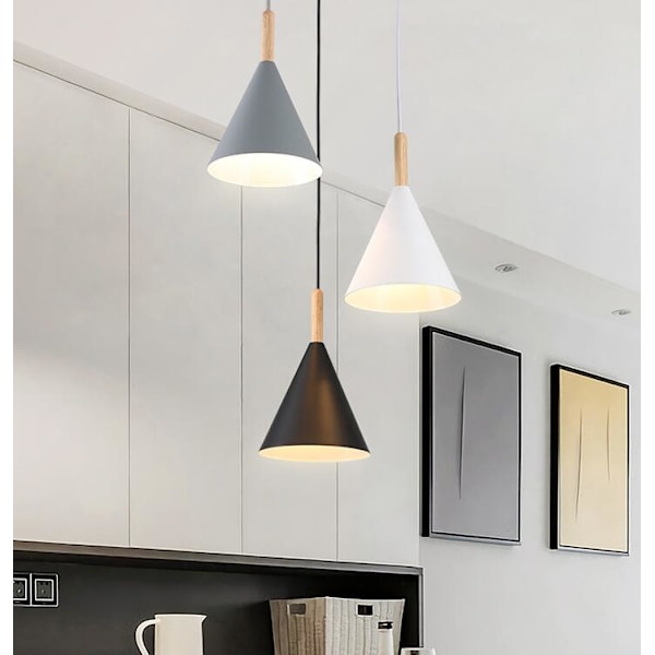 Simple Modern Macaron Justerbar Pendellampa Enkelhuvud (19cm Svart, Utan Ljuskälla),