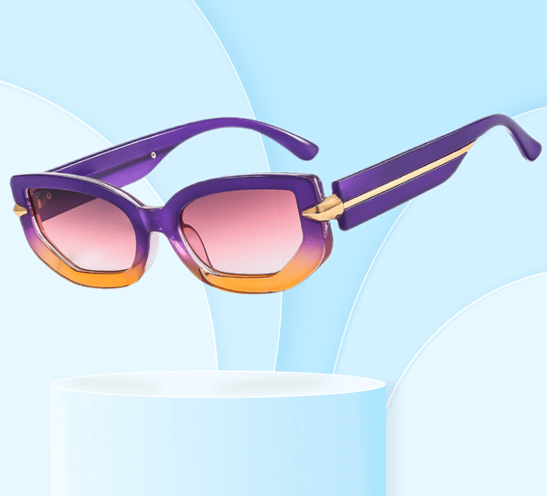 Klassiske solbriller cat-eye partybriller (c3 gradient lilla stel gradient lilla linser)