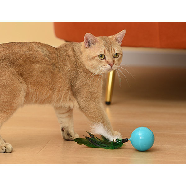 Katt Leksak, Elektrisk Kattboll, Laddningsbar Rolig Kattboll Automatisk Roterande (Rosa)