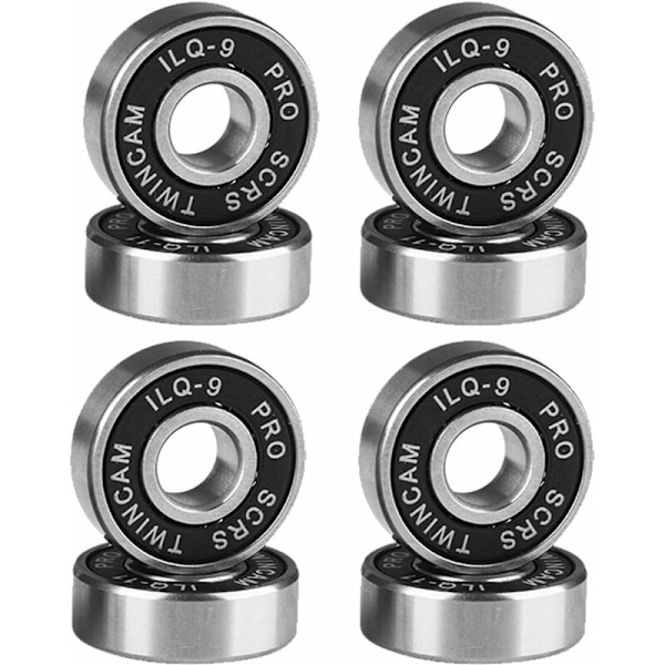 Skateboard Hjul Leje Longboard Høj Hastigheds Leje 608ILQ-9 Sort 4 stk