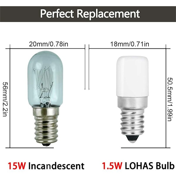 T18 Jääkaapin Lampun PC-suojus E12B15 Jännite 110V220V Pakastimen Lamppu 110V E14 6500K Viileä Valkoinen 2 kpl