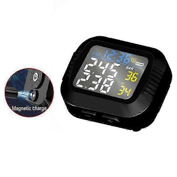 Vandtæt trådløs motorcykel TPMS ekstern sensor dæktryksmåler LCD