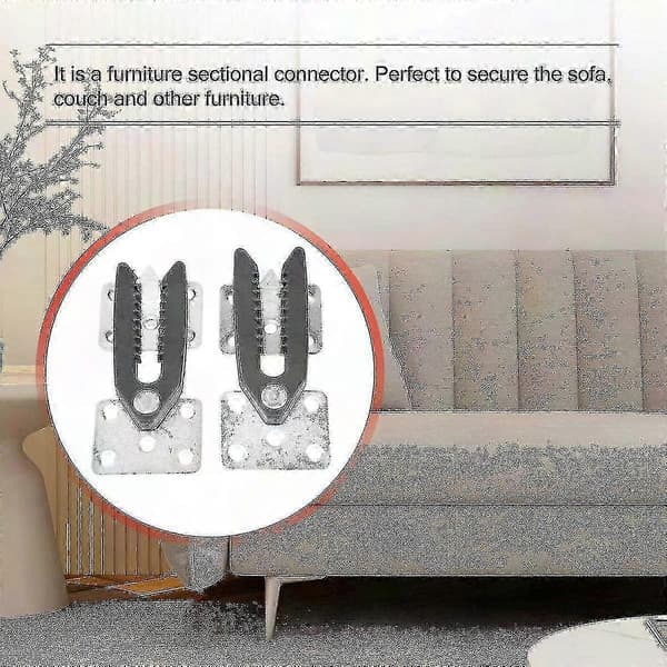 2-pack Alligator-stil Soffkopplare för Sektionsmöbelanslutning
