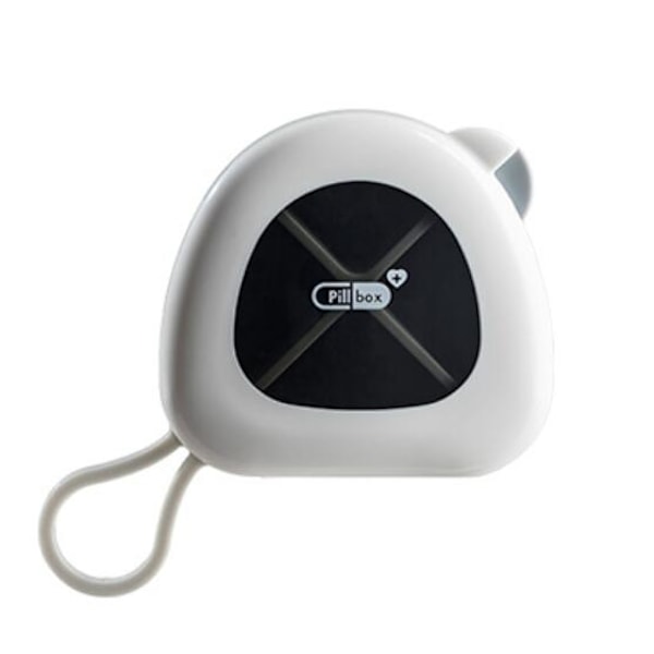 Mini Liten Portabel Pillerask för En Vecka (Twilight White)