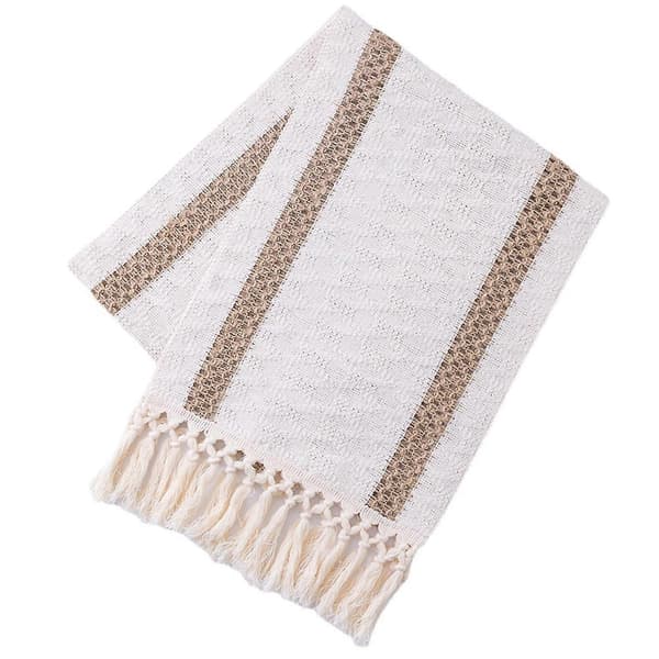Rustik Boho Bordslöpare Duk Med Fransar För Kök Hem Och Måltid Bröllopsinredning