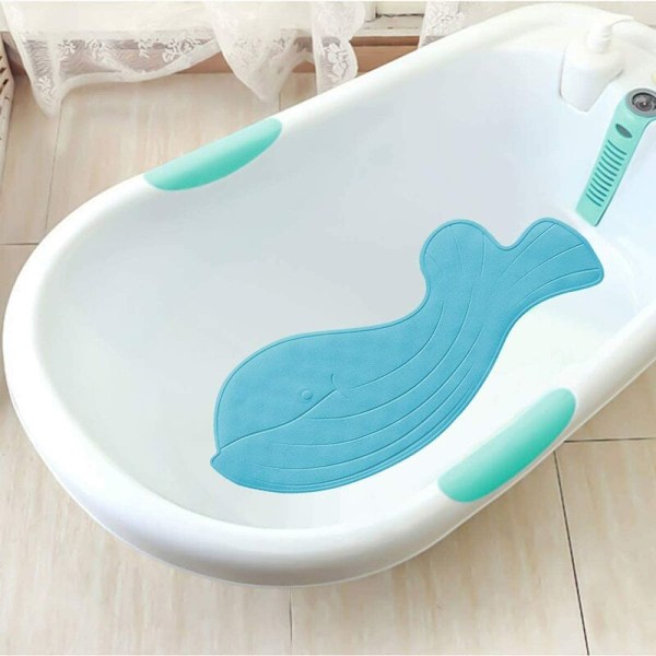 Børne Gulvmåtte Tegneserie Hval Skridsikker Badeværelsesmåtte Gummi Sugekop Fodmåtte (Beige 35*75cm)