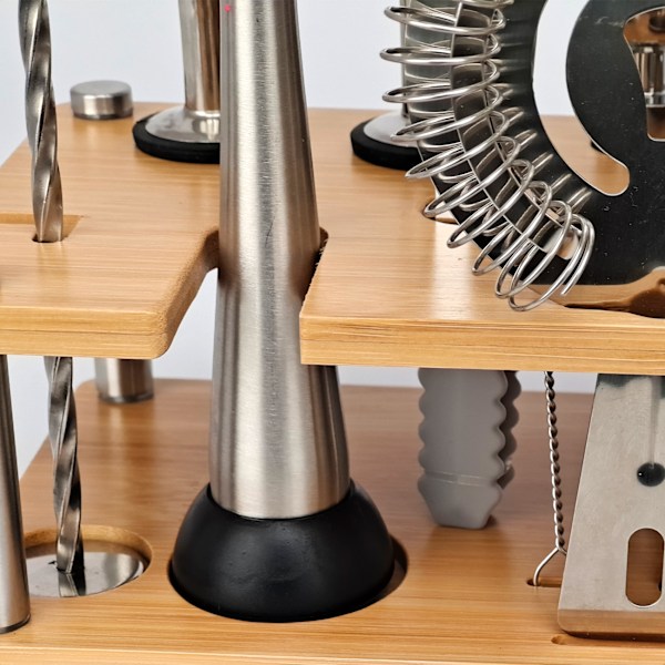 17 stk. 350 ml Cocktail Shaker Mixer Sæt i Rustfrit Stål Bar Bartender Shaker Ske Istang Værktøjssæt med Vinreol