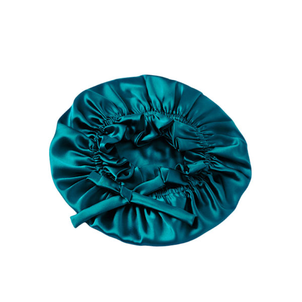 Lyxig Double Layer 16 Momme Silk Sleep Cap Blå Blå
