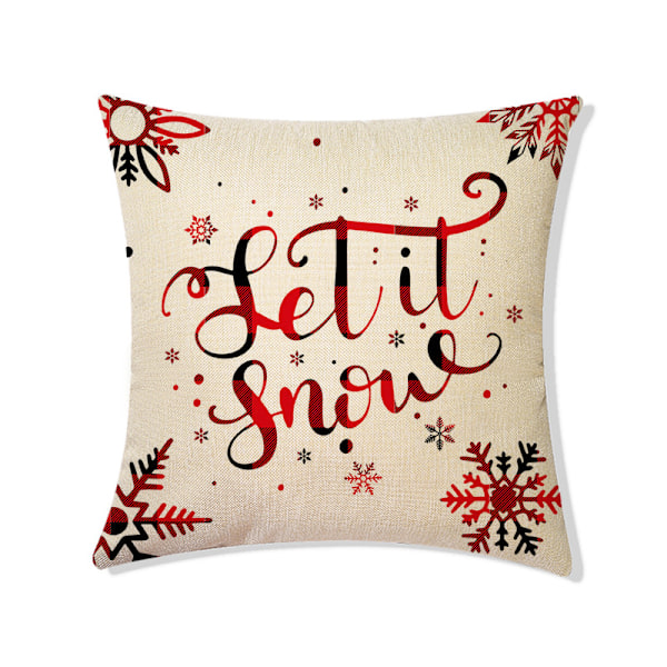 Jul Linne Kuddfodral, Ren Snöflinga Serie, Hem Soffdekoration (4-delars set, 45*45cm, 1+2+3+7 45*45cm),