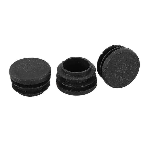 28 mm plastik endehætte til runde rørindsatser, 12 stk. sort Black