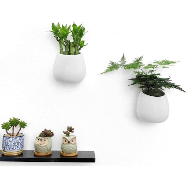 2 st Keramiska Blomkrukor för Skrivbord