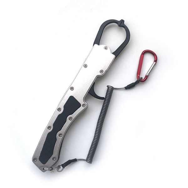 Fiskkontroll av pistoltyp, fiskklämma, betestång, multifunktionell fiskkontroll av aluminiumlegering, fisklyftare (silver (färglåda) (ingen logotyp))