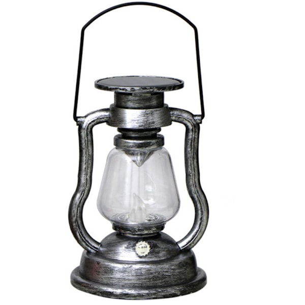 Retro aurinkoöljylamppu, LED-kynttilälamppu, hopea