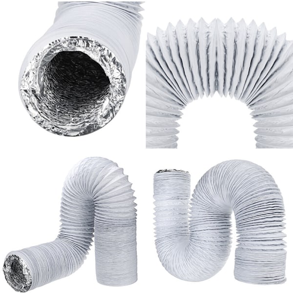 Fortykket PVC aluminiumsfolie komposit teleskoprør frisk luft udstødningsrør Φ115mm6 meter