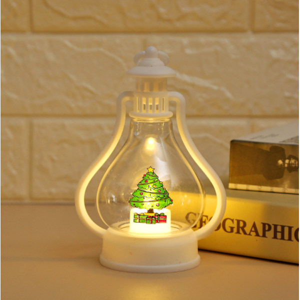 Bärbara LED-lampor för barn, fönsterdekorationer, julgranshängen, kreativa tillbehör (Snögubbe + Julgran),