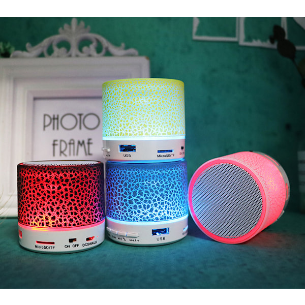 Räiskyvä Bluetooth-kaiutin, kortti matkapuhelin tietokone mini pieni langaton valaiseva kaiutin (A9 iso musta räiske),