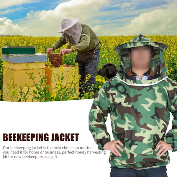Helkropps Kamouflage Anti-Bi Kläder Biskydskläder Biodlingsverktyg