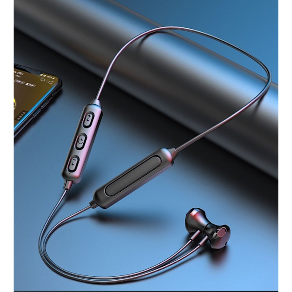 Hängande Nacke Typ Trådlöst Sportheadset Bluetooth 5.0 In-Ear Headset Spot (BT-95 Svart)