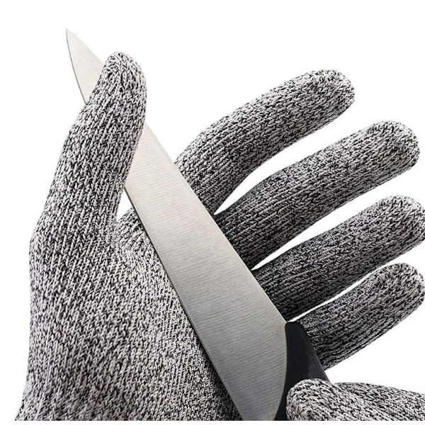 Skärsäkra Handskar, Köks handskar, Slaktarhandskar Säkerhetsklass 5 Skydd, Skärsäkra Säkerhetshandskar för Kök/Utomhus/Utforskning, Grå