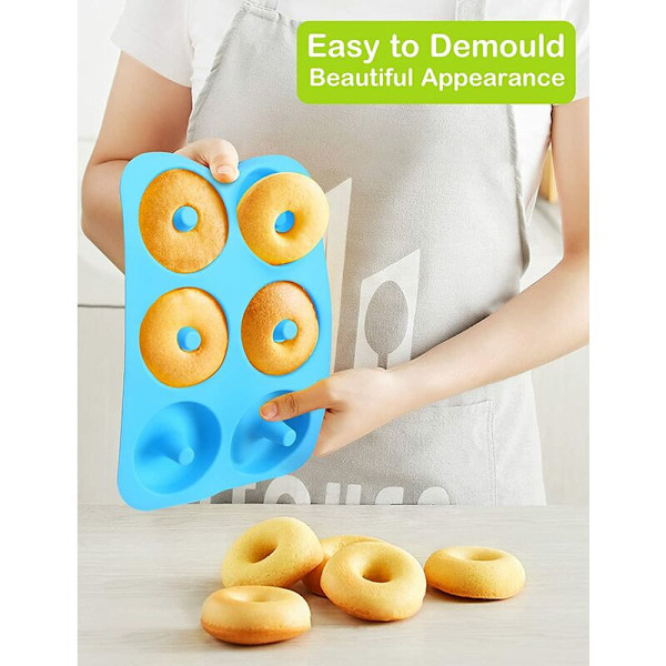 2 Pak Silikone Donutforme, Donutform, Non-stick og Varmebestandig Silikone Bageform, Ideel til Muffin Værktøj
