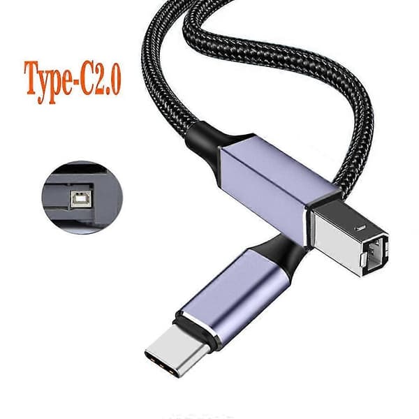 Typ C 2.0 till USB-skannerkabel Höghastighets snabb dataöverföring för skrivarkabel