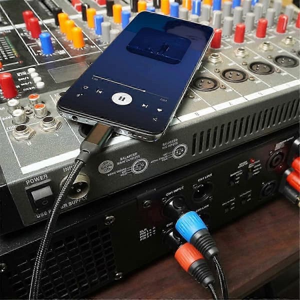 USB C til XLR han lydkabel til live lyd og sceneoptrædener 200 cm 200cm