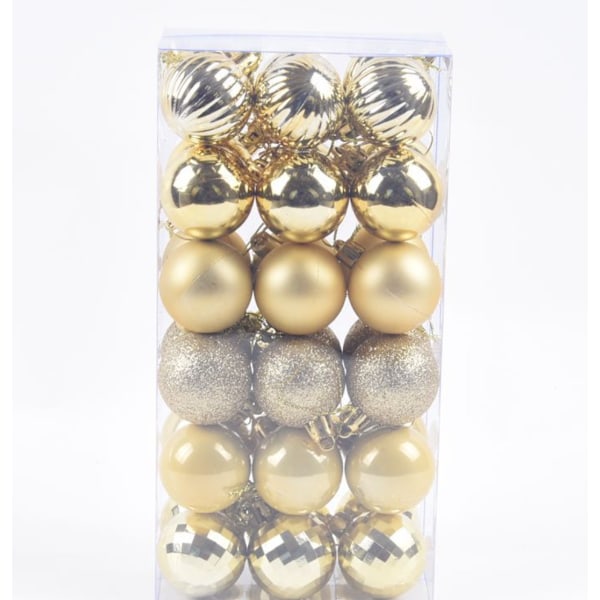 4cm/36 Elektropläterad Plast Julkula Rund Hänge Färgkula (Guld + Grön),