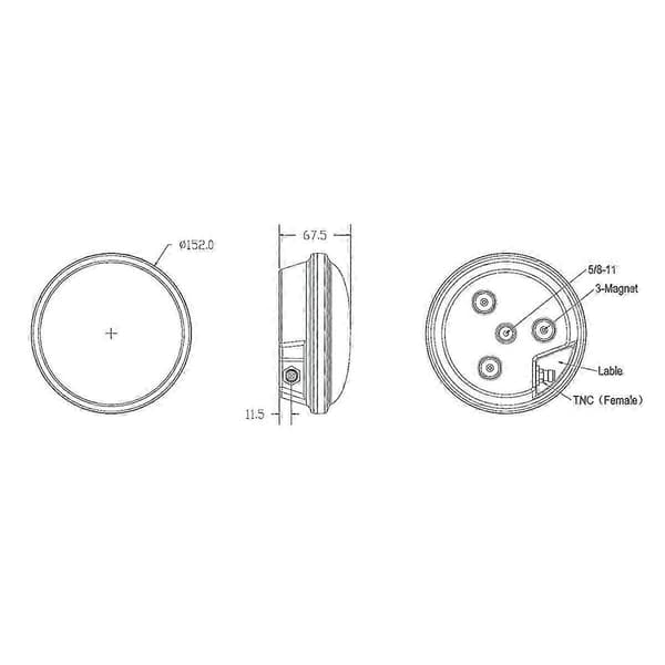 AG-35 GNSS-antenne med stærk magnet til RTK GPS L1 L2 L5