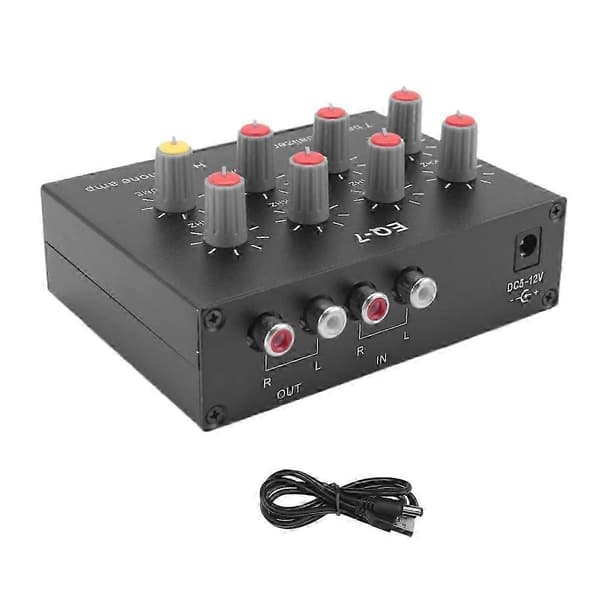 EQ-7 Bil Audio Headset Forstærker 7-Bånds EQ Equalizer 2-Kanals Digital Lyd Equalizer