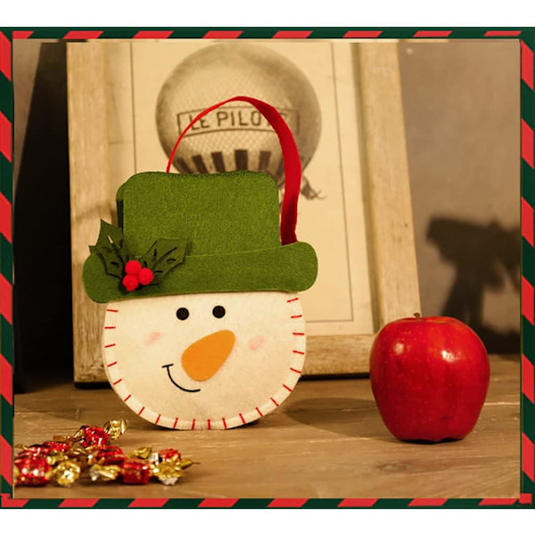 Julegodtepose Æblepose Gavepose, Snemand Dukke Tote Bag LWD-05