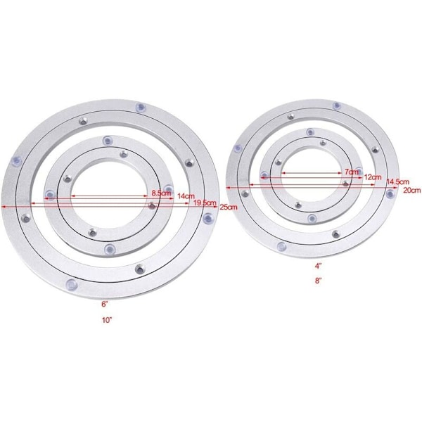 Spisebord drejeskive base lydløs aluminiumslegering leje glas marmor rundt bord roterende husholdnings universal glide 4 tommer