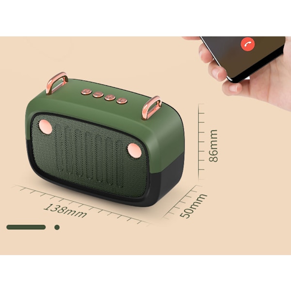 Trådlös Bluetooth-högtalare, Mini Portabel Tecknad Subwoofer Utomhuskorthögtalare (Rosa),