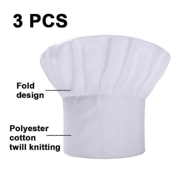3-pack justerbar kockmössa för vuxna för bakning, matlagning, köksproffs