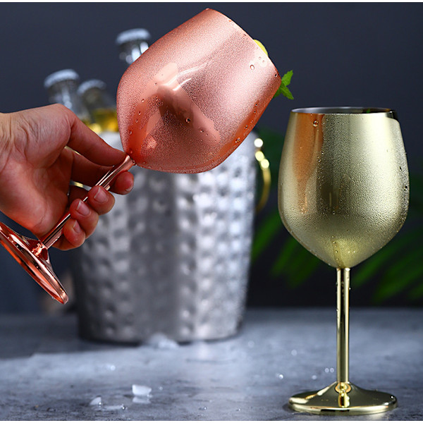 Champagneglas i rustfrit stål, Vinglas, Cocktailglas, Kreativt metalvinglas, Bar Restaurant Bæger (Sølv, 220ml),