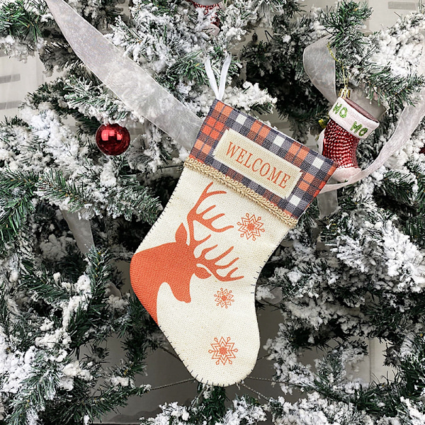 Små julestrømper, juledekorationer, julegaver, vedhæng, julegaveposer, slikposer, gaveposer (2 stk.)