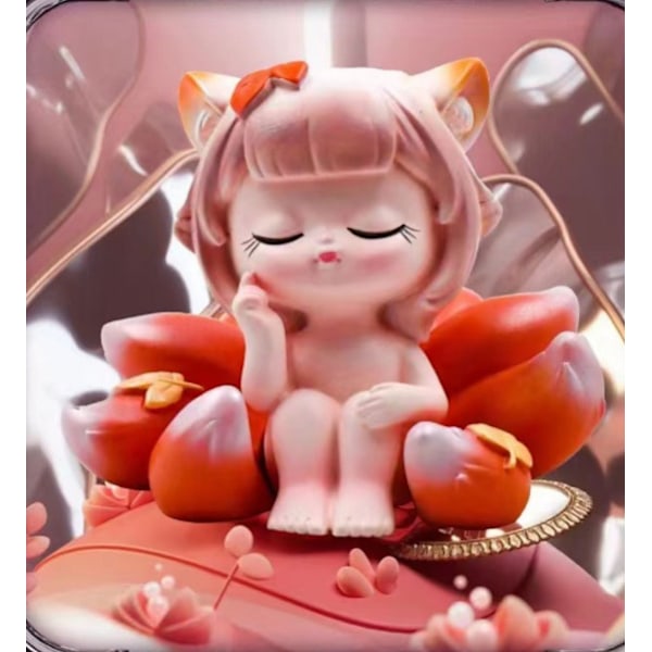 Sød Ræv Resin Figur Dekoration (En Tilfældig Blind Box)