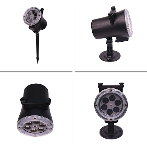Korostus 12 kortin projisointilamppu, LED-lumitähtilamppu, mini värikäs joulukoriste nurmikkolamppu (UK-standardi)