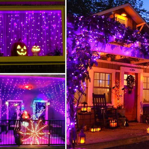 LED Gypsophila Party -valot 10 metriä 100 valoa jatkopistokkeella (violetti)